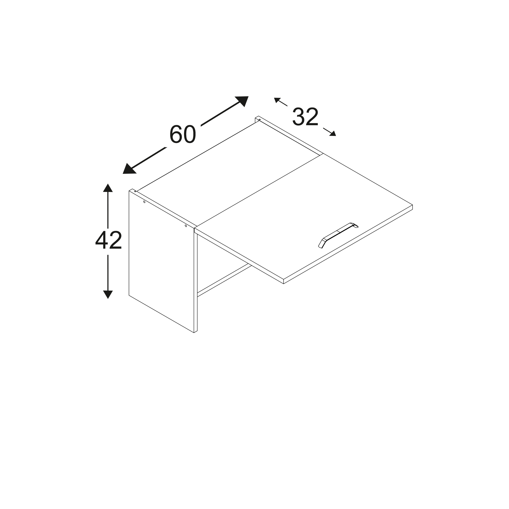 Szafka górna wisząca okapowa 1 klapa WOP60 42 Według wzornika