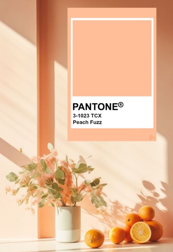 Kolor roku Pantone 2024 Peach Fuzz we wnętrzach Meble do domu i