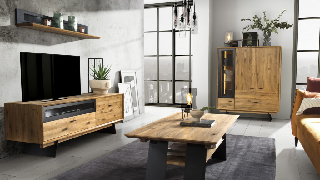 kącik TV w stylu loft