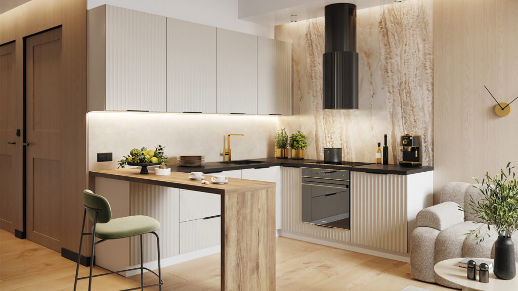 aranżacja kuchni z półwyspem