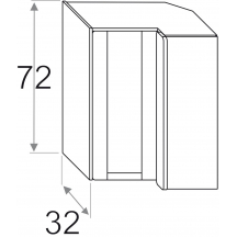 Szafka górna wisząca narożna 1 drzwi Prawa WRP70x40 OLIVIA SOFT Szkic (1)