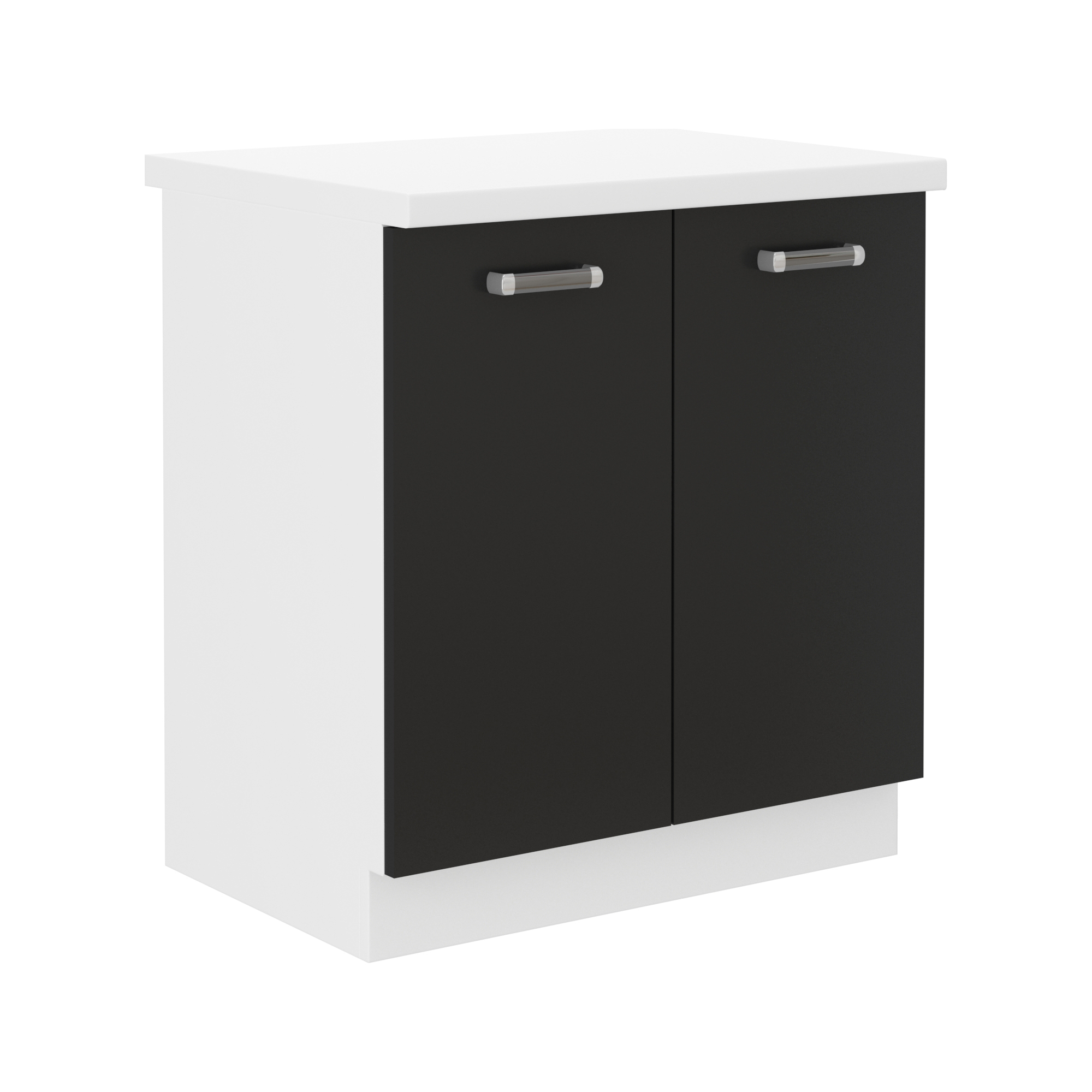 Szafka pod zlewozmywak 2 drzwi 80ZL 2F z blatem * Biały / Czarny