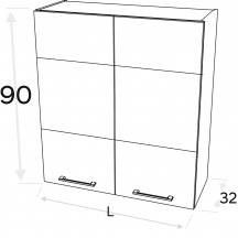Szafka górna wisząca 2 drzwi W.../90 KAMMONO P4 Szkic