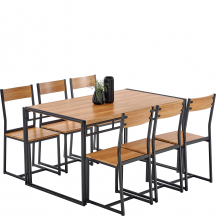 Zestaw stół + 6 krzeseł BOLIVAR Podstawowe