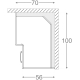 Szafka dolna stojąca narożna zlewowa 1 drzwi łamane 100 x 70 cm Lewa DRZ100x70L KAMDUO ML Szkic (2)