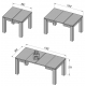 Stół rozkładany EST45-D30 DINING TABLES Szkic