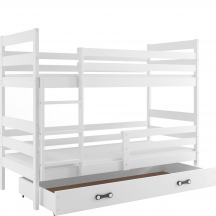 Łóżko piętrowe dziecięce ERYK z materacami i szufladą Biały Podstawowe (1)