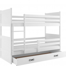 Łóżko piętrowe dziecięce RICO z materacami i szufladą Biały Podstawowe (1)