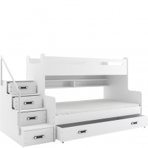 Łóżko piętrowe dla dziecka MAX 3 z materacami i szufladą Podstawowe (1)
