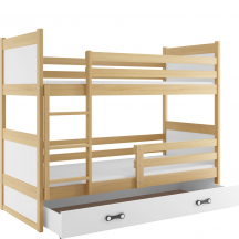 Łóżko piętrowe dziecięce RICO z materacami i szufladą Sosna Podstawowe (1)
