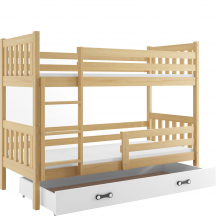 Łóżko piętrowe dziecięce CARINO z materacami i szufladą Sosna Podstawowe (1)