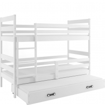 Łóżko 3-osobowe z materacami dla dziecka ERYK Biały Podstawowe (1)